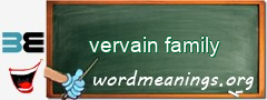 WordMeaning blackboard for vervain family